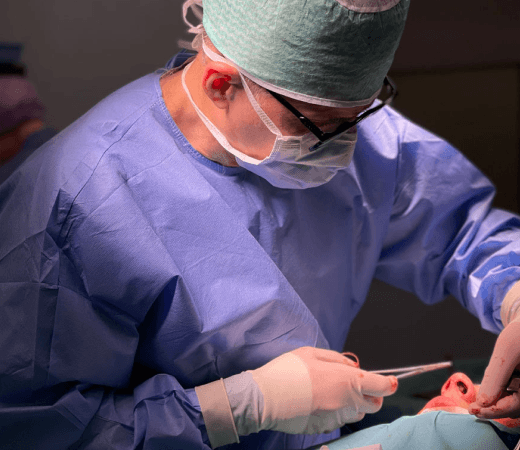 Dr. Renato Zaccheddu, cosmetic and plastic surgeon, in the operating room.