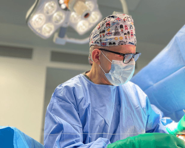 Dr. Renato Zaccheddu, cosmetic and plastic surgeon, in the operating room.